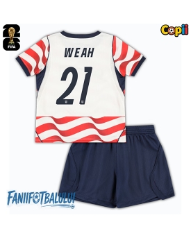 Statele Unite Timothy Weah #21 Echipament de Fotbal Replică Mondial 2026 Copii Acasa (+ Șorturi)